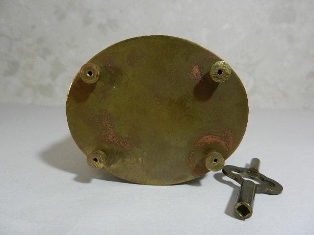 アンティーク楕円形ネジ巻きキャリッジクロック(エリオット&サン　 ロンドン)