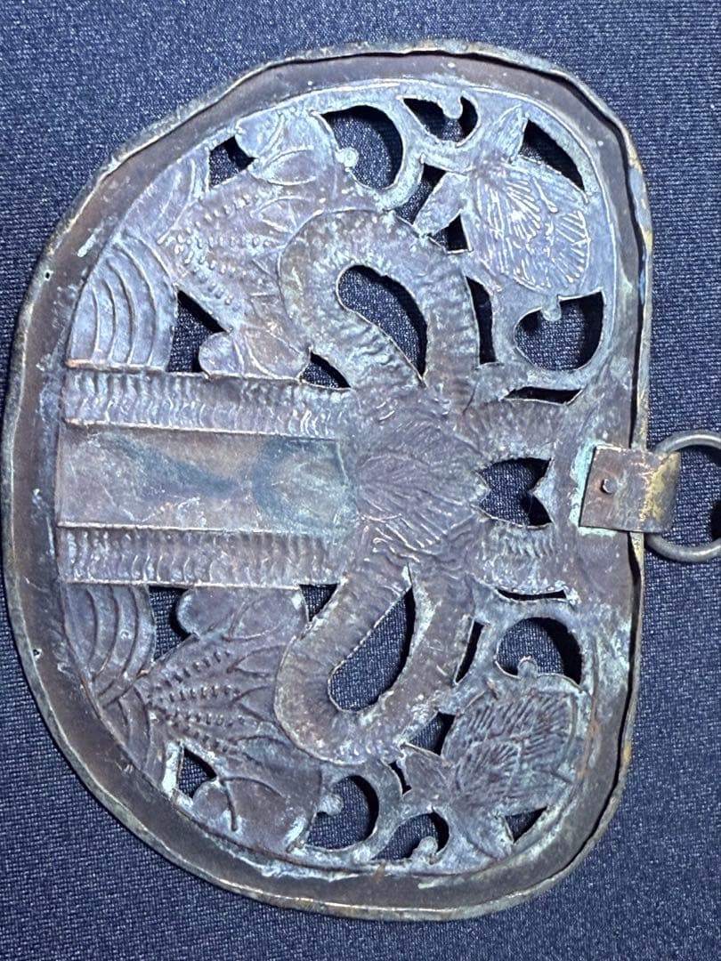 寺院解体品 真鍮製 透かし彫り 華鬘（けまん） 密教法具 仏具 古銅 仏教美術