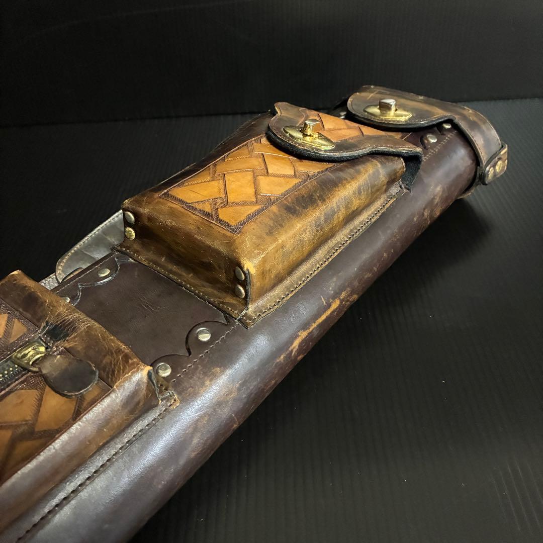 本革 ビリヤード キューケース 2B4S ヴィンテージ 重厚 約2.2kg