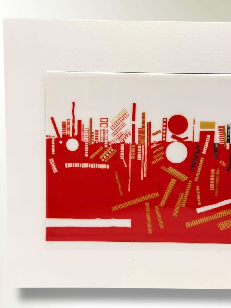 #猪熊弦一郎 陶額 陶板画 「驚く可き風景A」額装作品　P-D