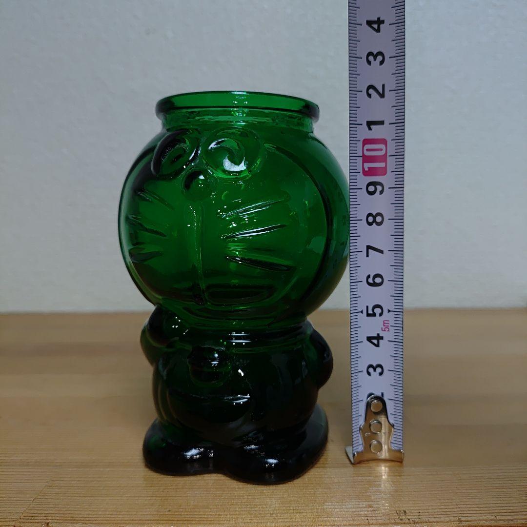 ドラえもん 藤子小学館テレビ朝日日本ガラスびん協会　深緑　蓋無し　ガラス