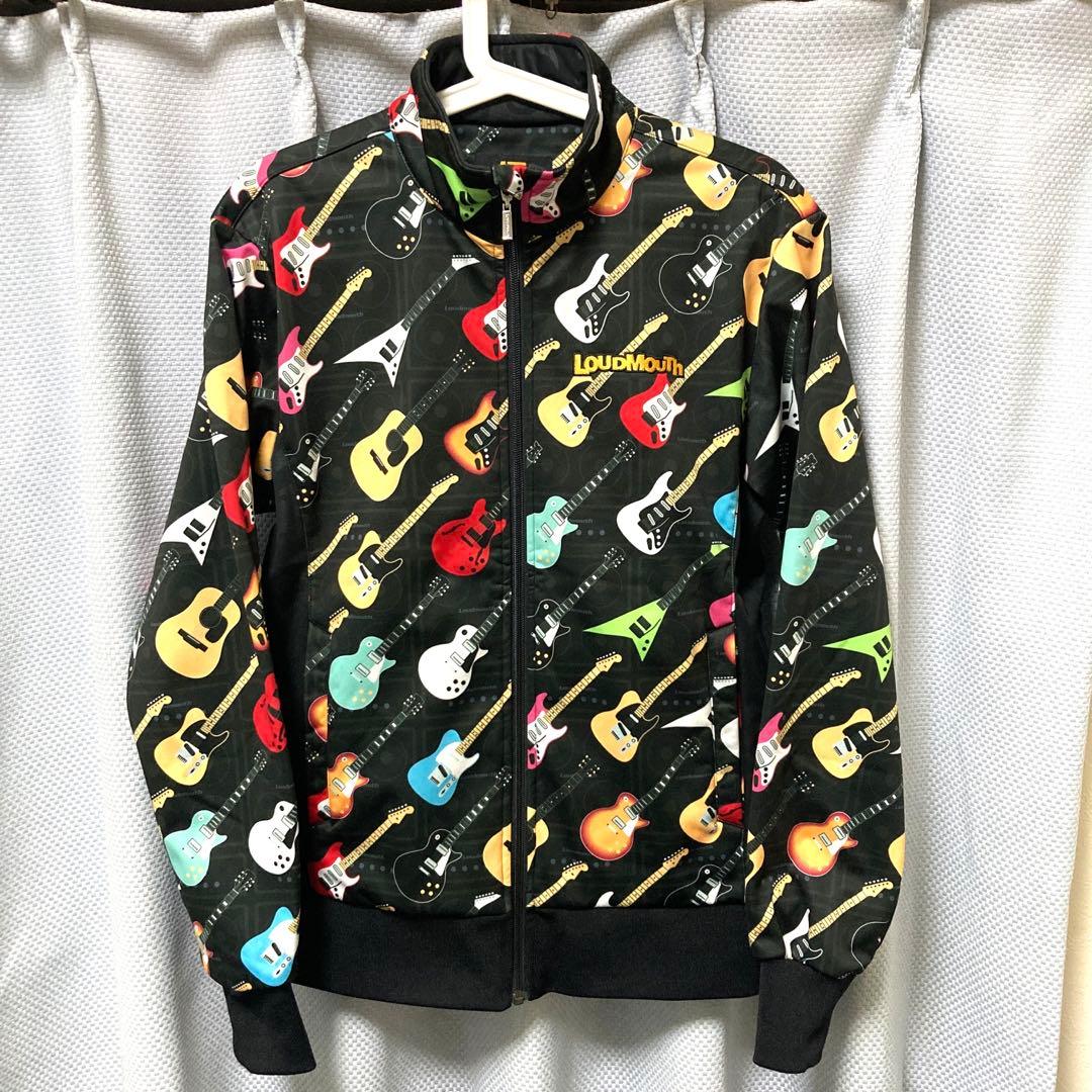 ラウドマウス フルジップジャケット　エレキギター総柄 裏起毛 M
