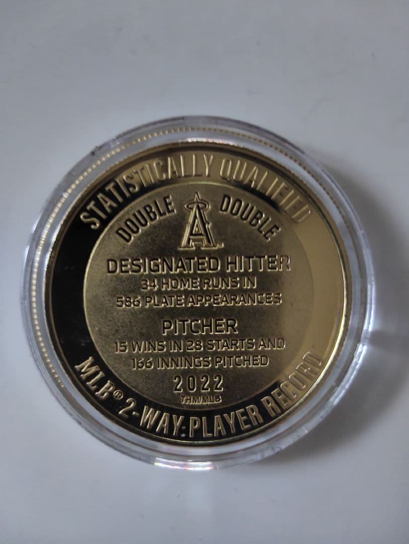 大谷翔平　2022年投打ダブル規定到達 記念ダブルゴールド•値下げしました