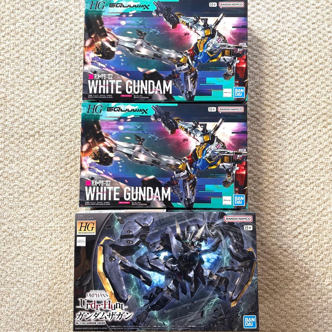 12/16まで　HG 白いガンダム(GQ) & ガンダムザガン 新品3点セット