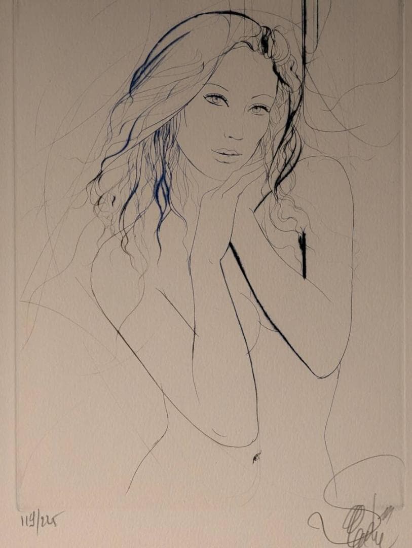 【真作】版画　作者不詳　サイン有　銅版画　裸婦　名品　T141