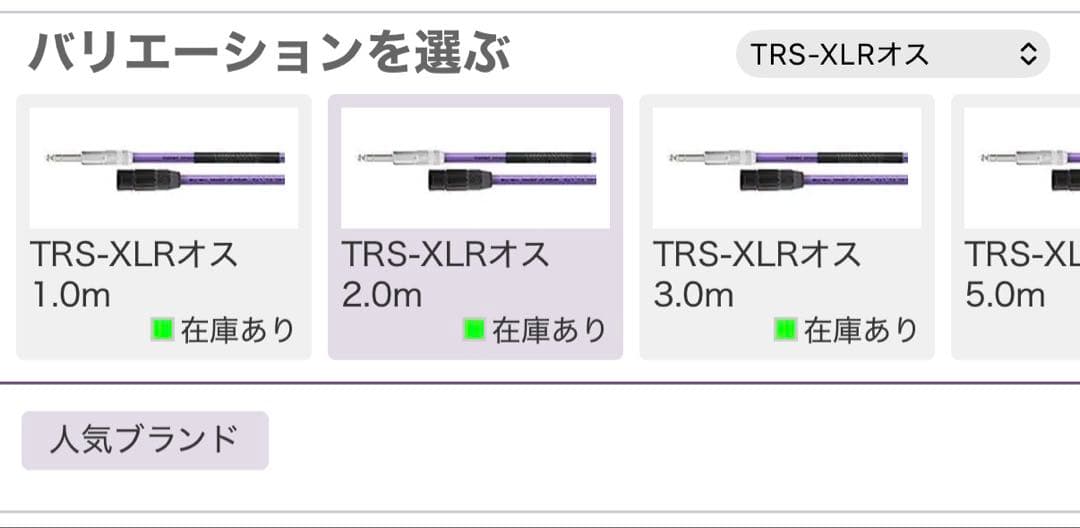 OYAIDE PA-02 TXM V2/2.0m TRS-XLRケーブル　2本
