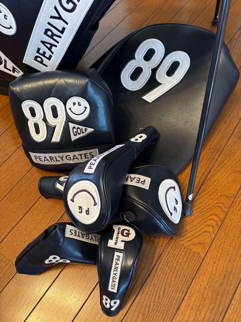 PEARLY GATES ブラックキャディバッグ　ネイビー