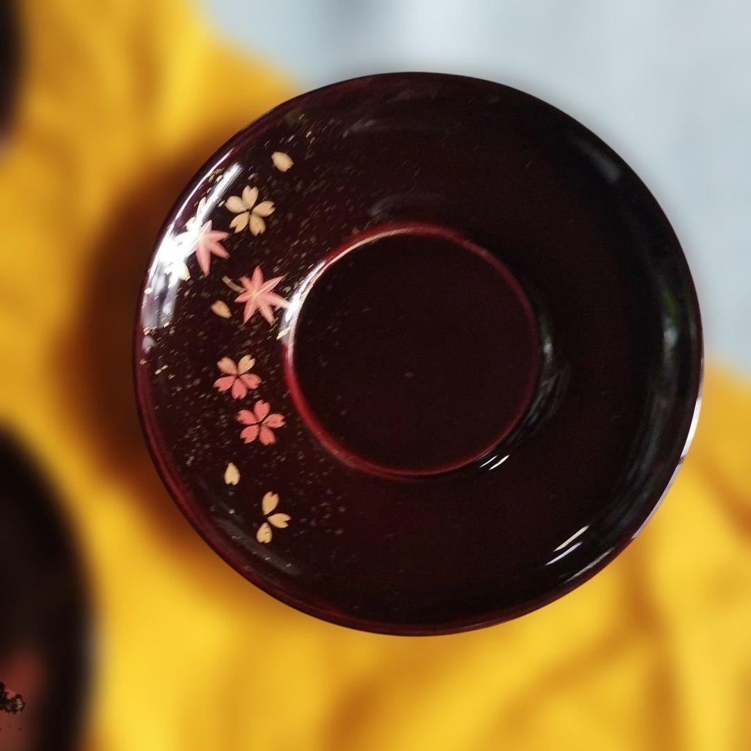 輪島塗　桜と紅葉柄　5枚(桐箱入り)