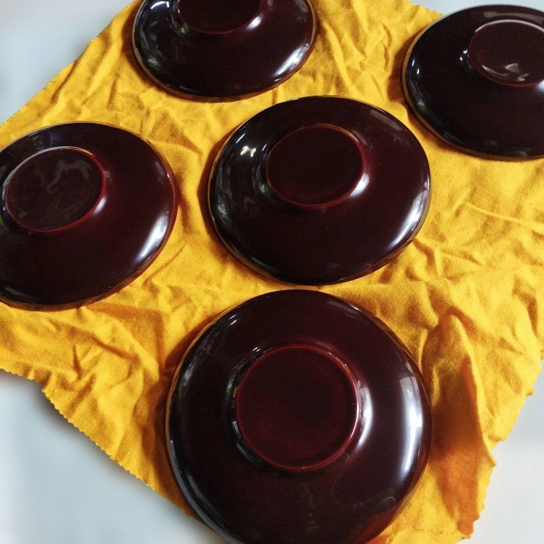 輪島塗　桜と紅葉柄　5枚(桐箱入り)