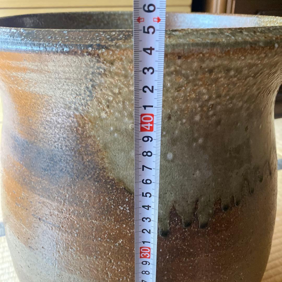 信楽焼き灰釉壷型陶器傘立て植木鉢