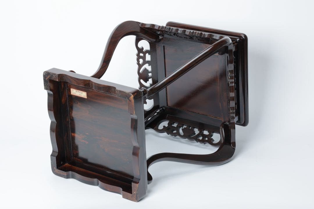 中国美術 香炉台 花台 紫壇 唐木 天然木 飾台 茶道具 四方台