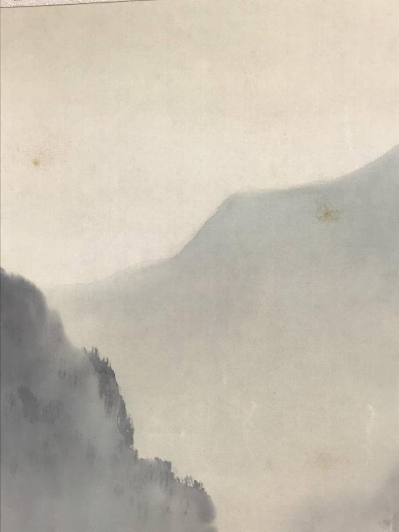 【真作】白石勝敏/山邨/山水図/掛軸/名家伝来/AD-653