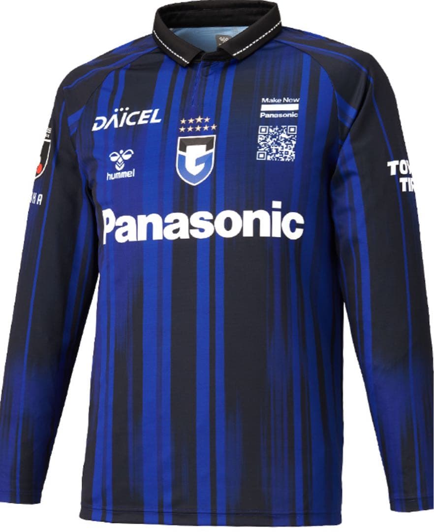 ガンバ大阪 2025 長袖レプリカシャツ　M-L ホーム　青×黒