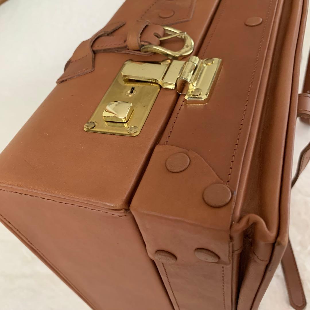 午後の紅茶 初代コイズミトランク アンティーク 希少 本革 キャメルブラウン