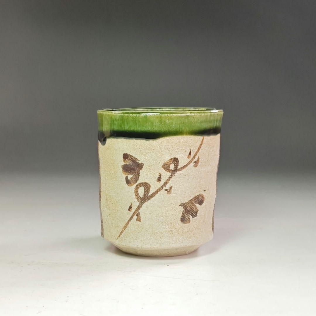 ウ251 火入『鐵山』『織部　分銅　火入　共箱』茶道具