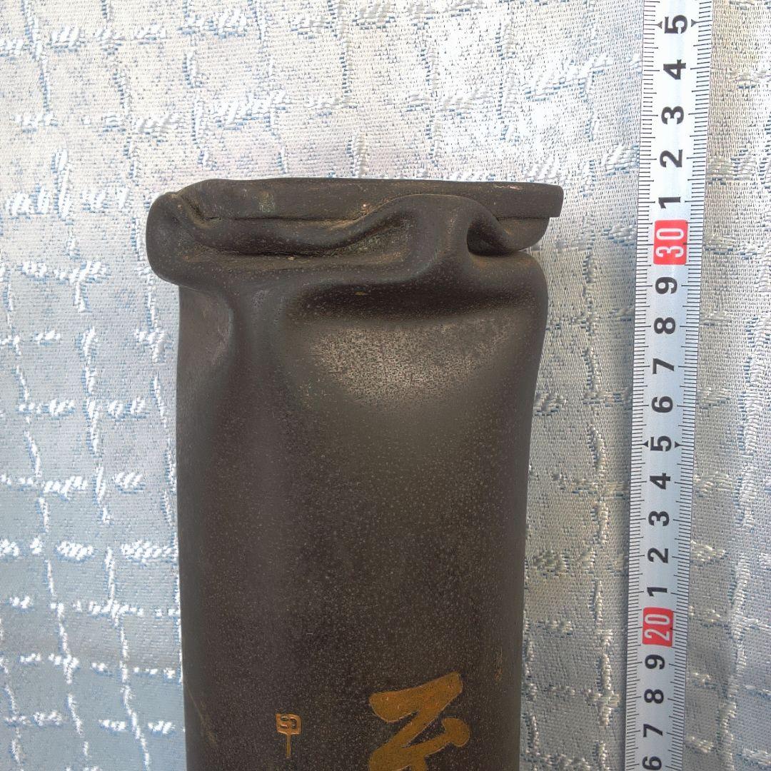 骨董４ シンプルなブラウン花瓶 高さ約30cm