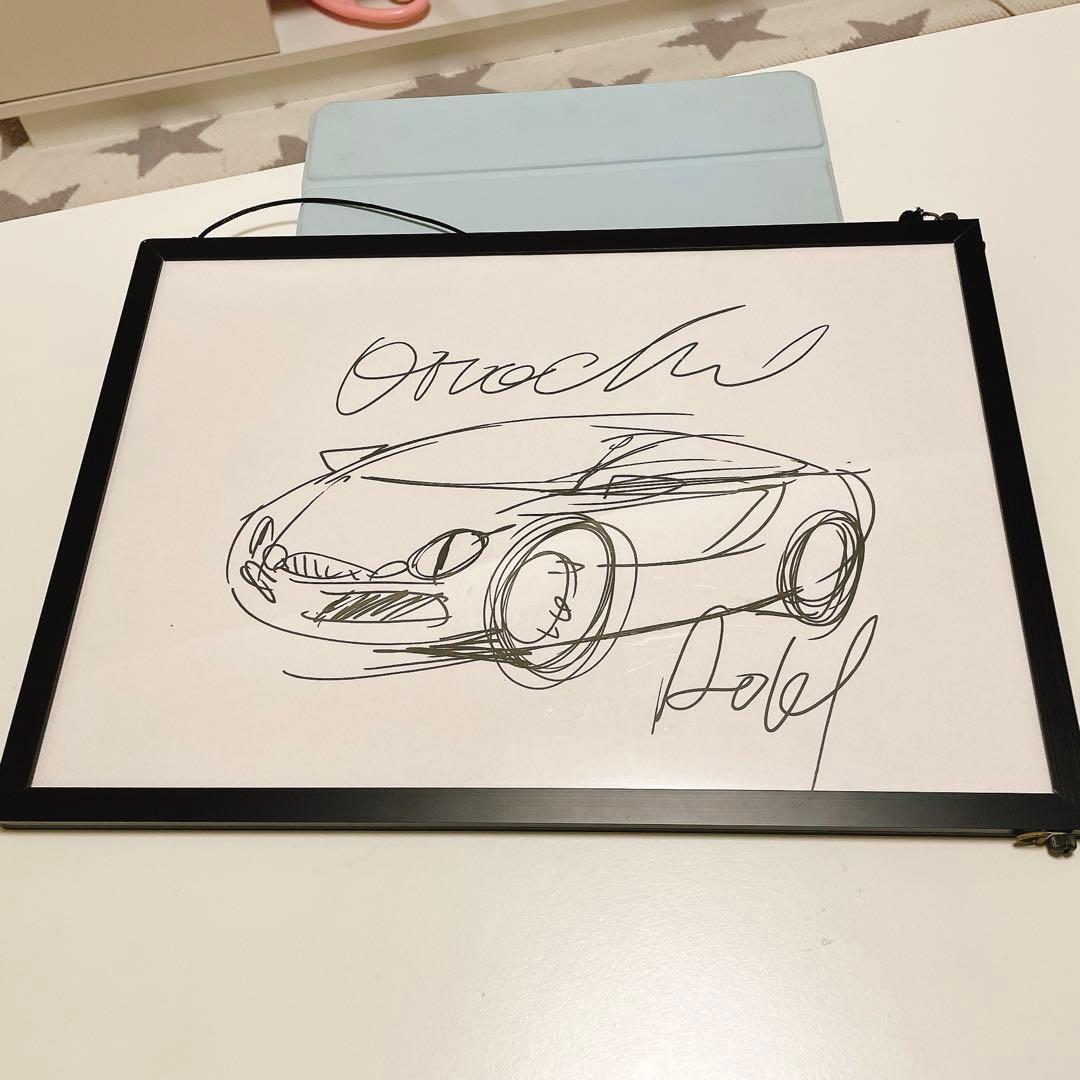 【レア】光岡自動車デザイナー青木孝憲　直筆サイン&オロチイラスト