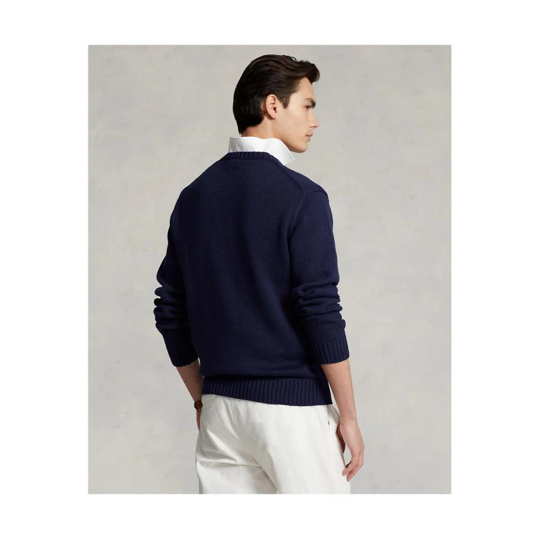 未使用 ポロベア 完売 コットンブレンドセーター S M ゴルフ RLX 紺