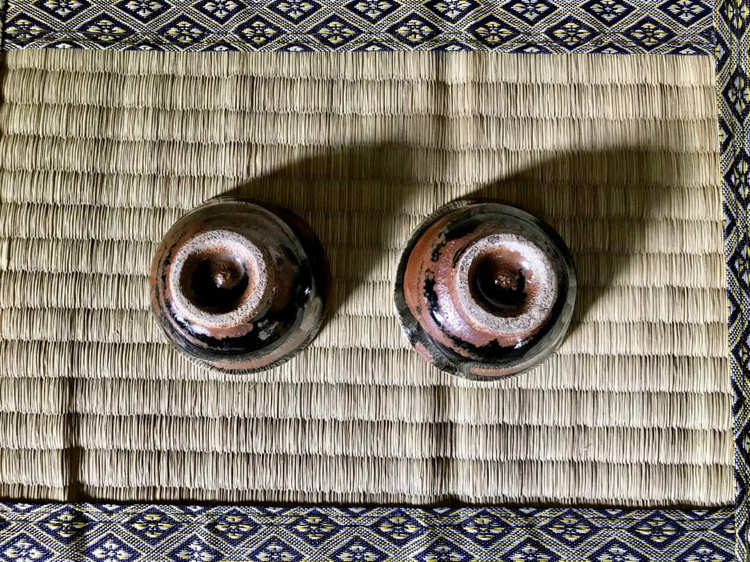 浜田庄司　掛合釉指描盃