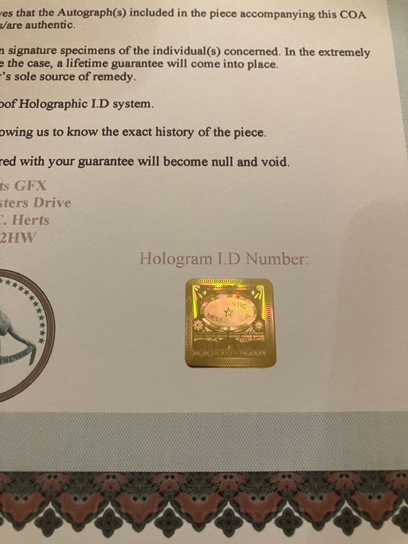 ナイジェル　マンセル　直筆サイン　ウィリアムズ　ルノー　証明書付き