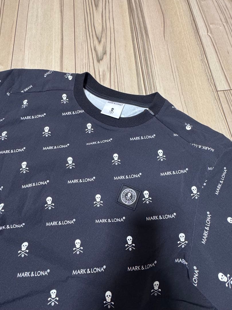 MARK & LONA ブラック　シャカシャカ　総ロゴ　上着 サイズ48