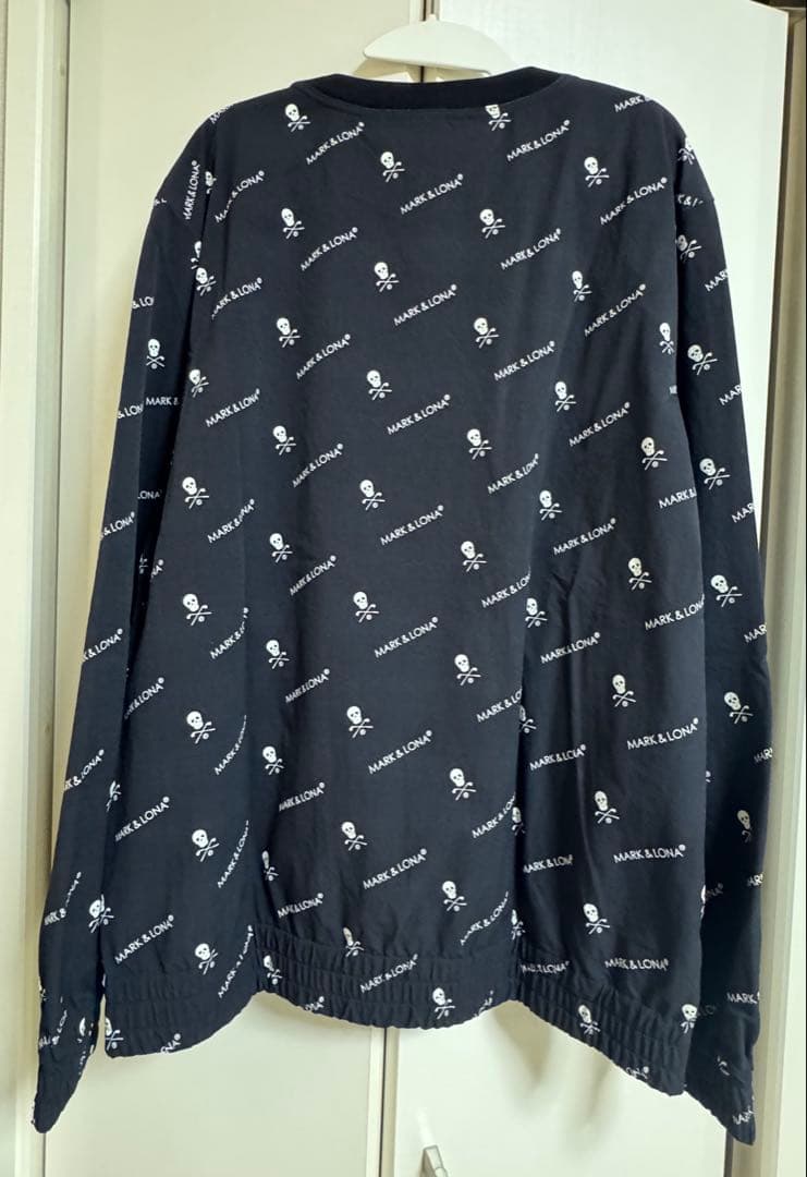 MARK & LONA ブラック　シャカシャカ　総ロゴ　上着 サイズ48