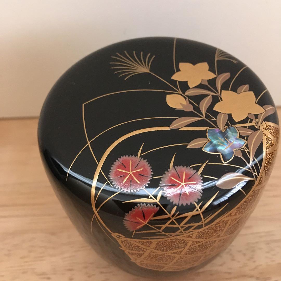 茶道具　蛇篭蒔絵　利休棗　隆佳作