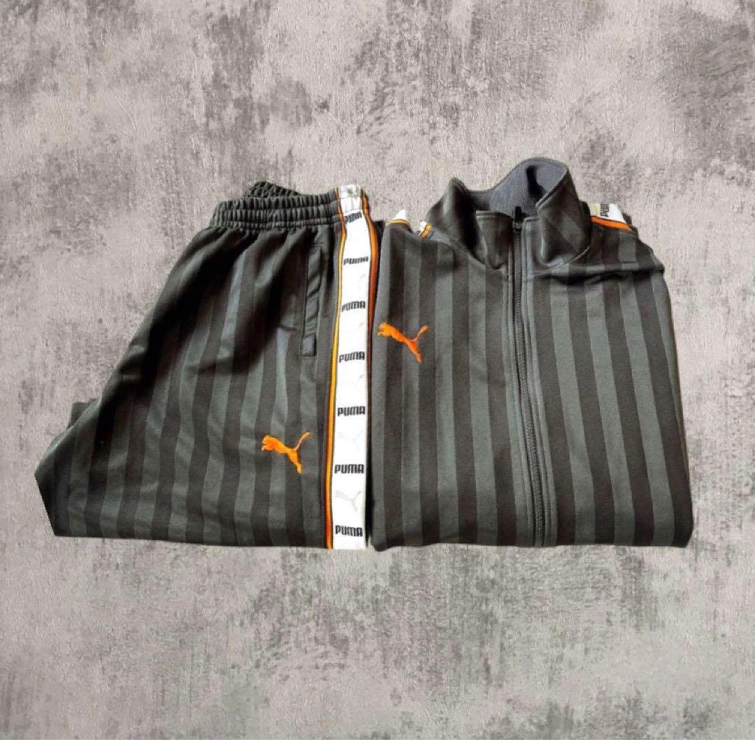 【美品】PUMA プーマ ジャージ セットアップ グレー オレンジ　y2k