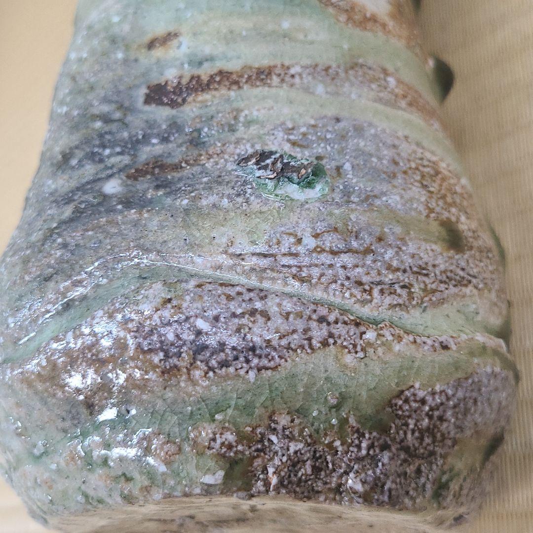 信楽焼 古谷和也作 花入 高さ8寸（約24cm） 共箱 本物保証