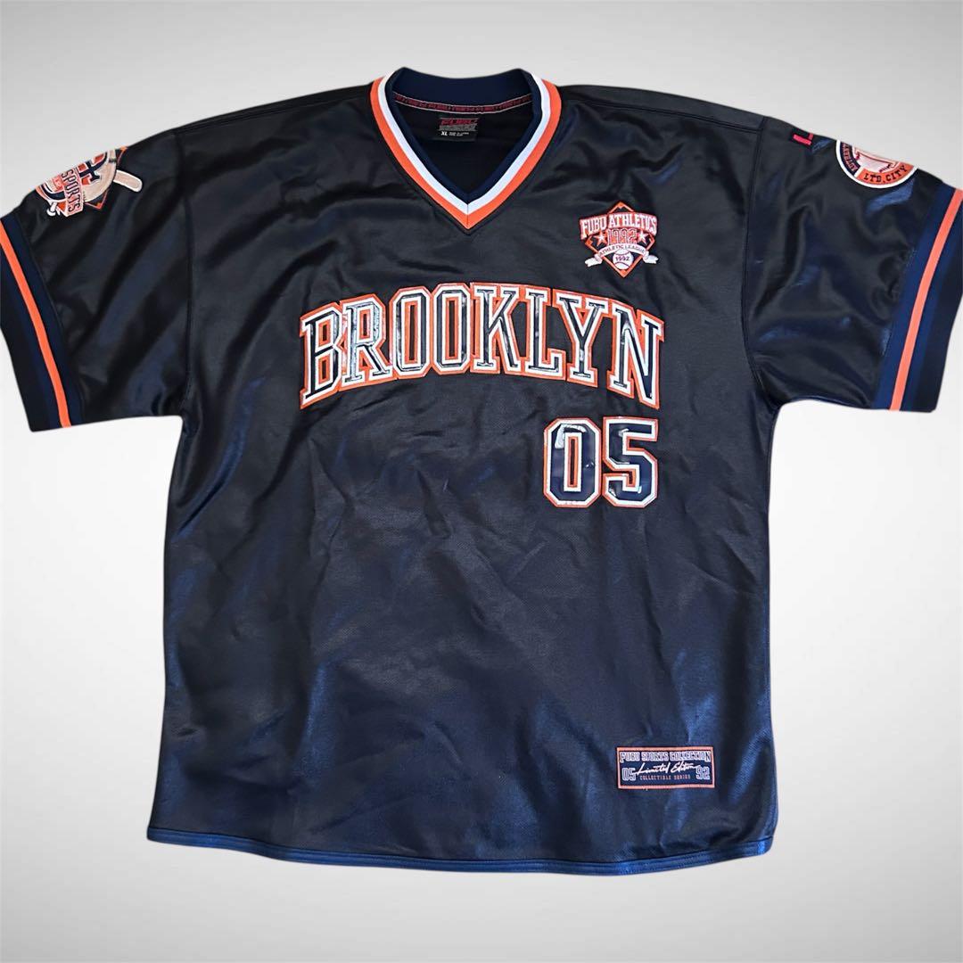 【入手困難】 FUBU BROOKLYN 05 両面刺繍ロゴ ゲームシャツ XL
