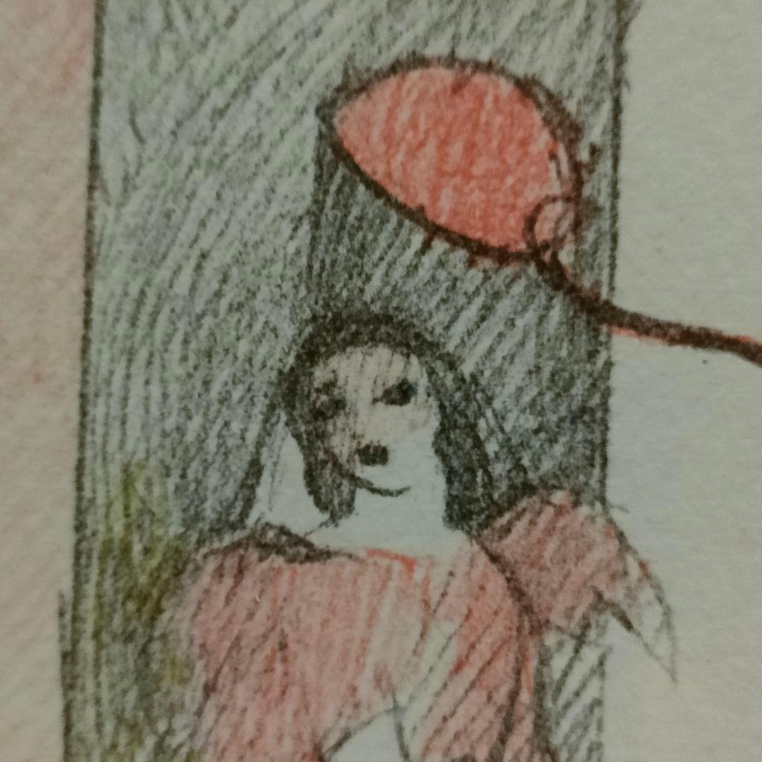 ローランサンの多色刷りリトグラフ　園遊会　ガーデンパーティー　女流巨匠