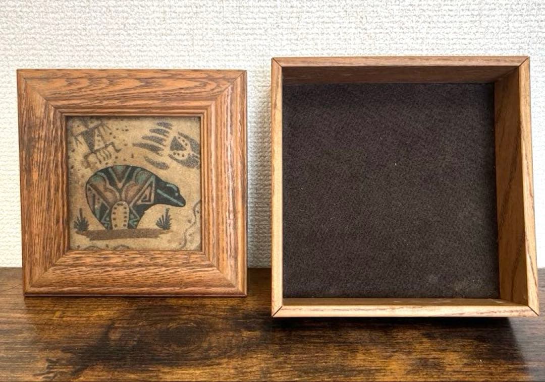 ネイティブアメリカン ナバホ族 サンドアート 砂絵ボックス　小物入れ