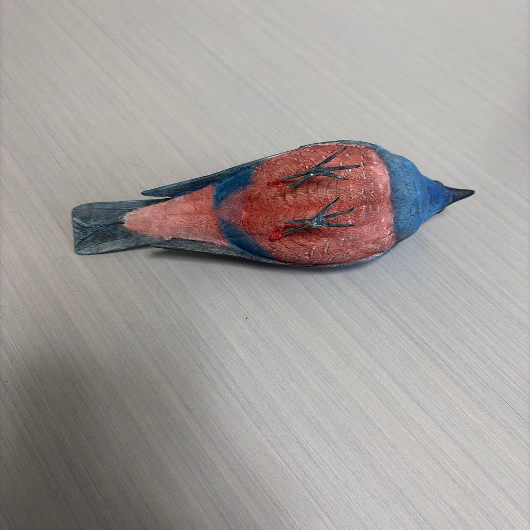 イソヒヨドリ　木彫りの野鳥　野鳥彫刻 　　　　　　リアルバードカービング