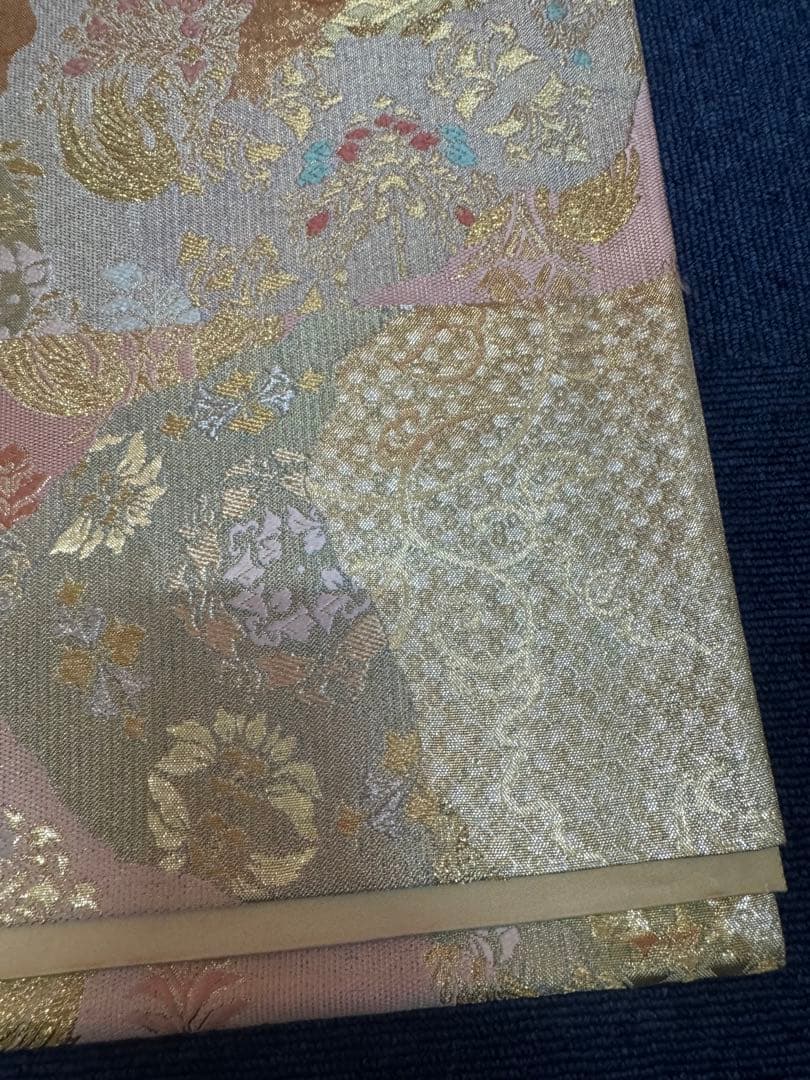 1936 袋帯 古代彫金紋  西陣織   金糸　高級上質上品　約440cm未使用