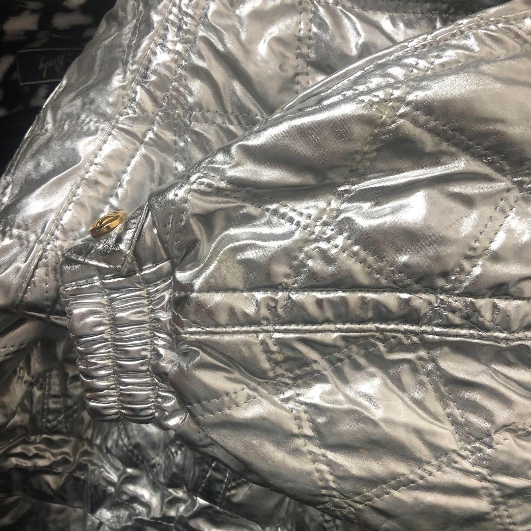 ellesse エレッセ ファー付き ヴィンテージ スキーウェア シルバー M