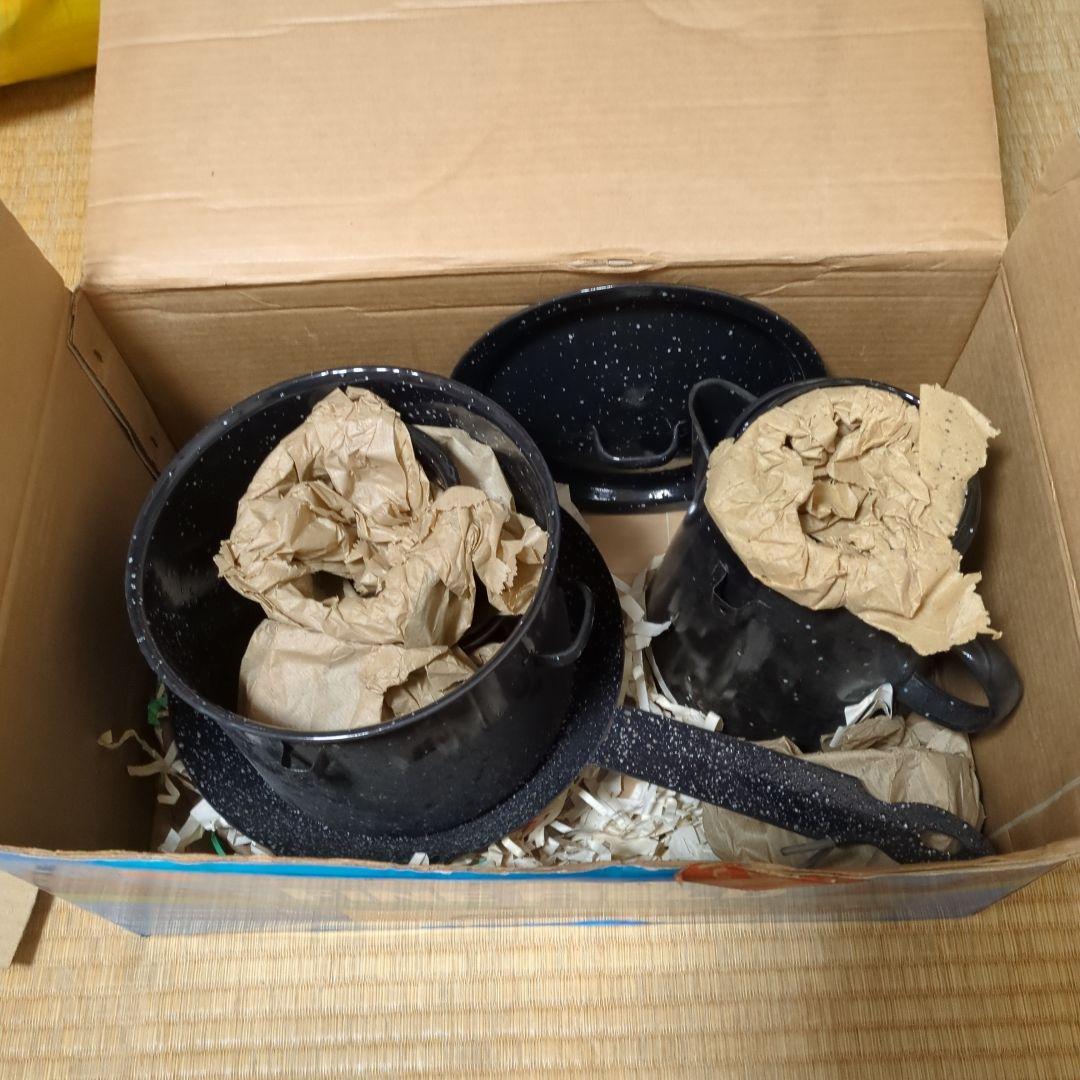 FINEFIELDアウトドア4人用クッキングセットホーロー製