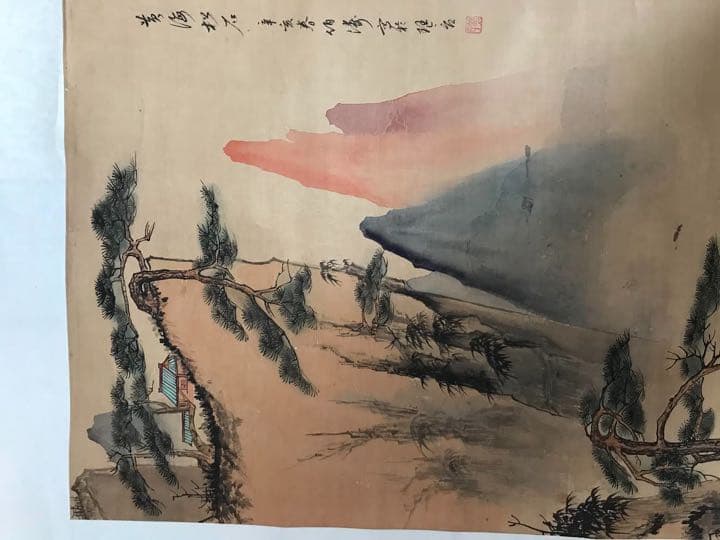 中国清時代掛軸　肉筆保証　畢伯濤画家