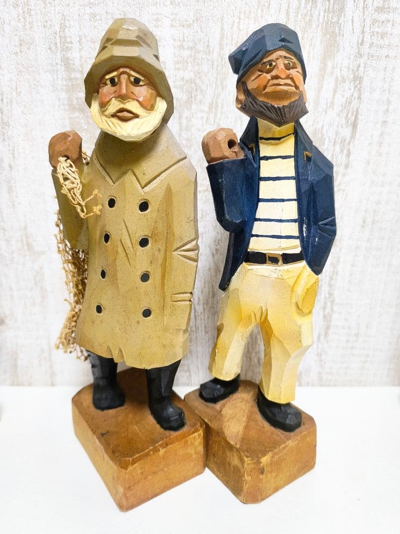 マドロス人形 ヴィンテージ 木彫り 6体セット 27cm NANCO 木彫り人形