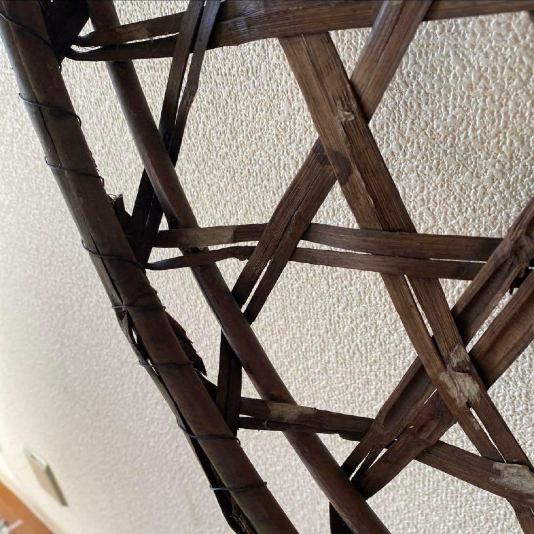 アンティークお蚕籠 古道具 竹カゴ 大笊 骨董 壁飾り 昔道具 植栽飾り