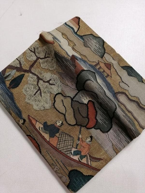 【珍】　★ 財布 緙絲古布 ★　緙絲 山水人物紋　明清織繍