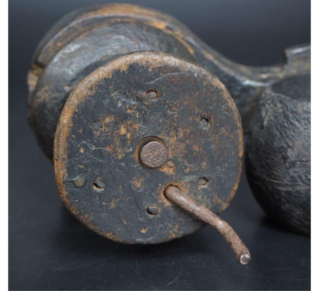 送料無料　非常に古い李朝狐（キツネ）形墨壺　朝鮮古美術