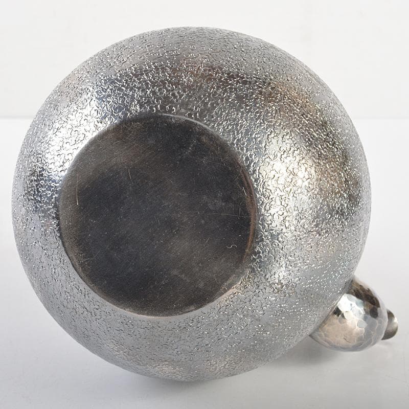 煎茶道具　白銅いぶし銀　棗型湯沸し　約412g　M　R7128