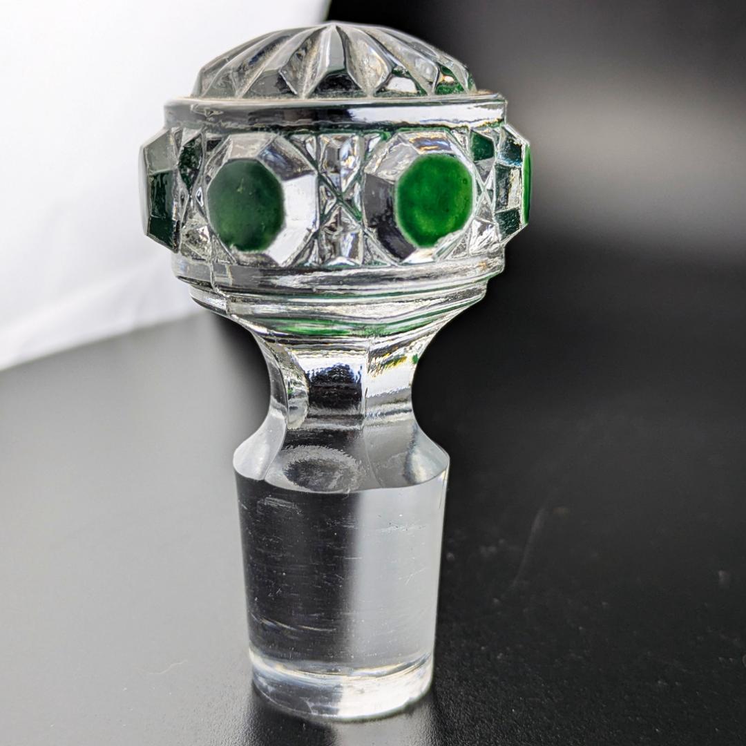 オールドバカラ ディアマン 18㎝ 大型香水瓶 グリーン＆金彩 BACCARAT