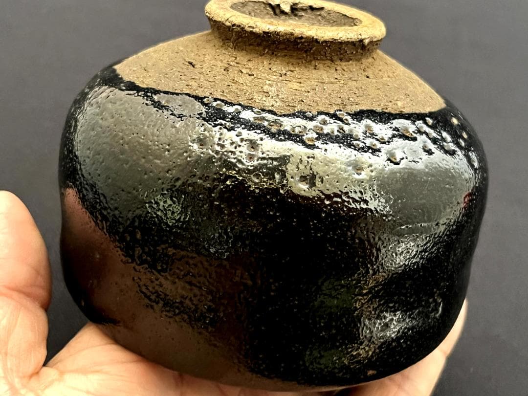 茶碗■古黒楽抹茶碗 江戸期 古美術 お茶道具 アンティーク 時代物 骨董品 ■