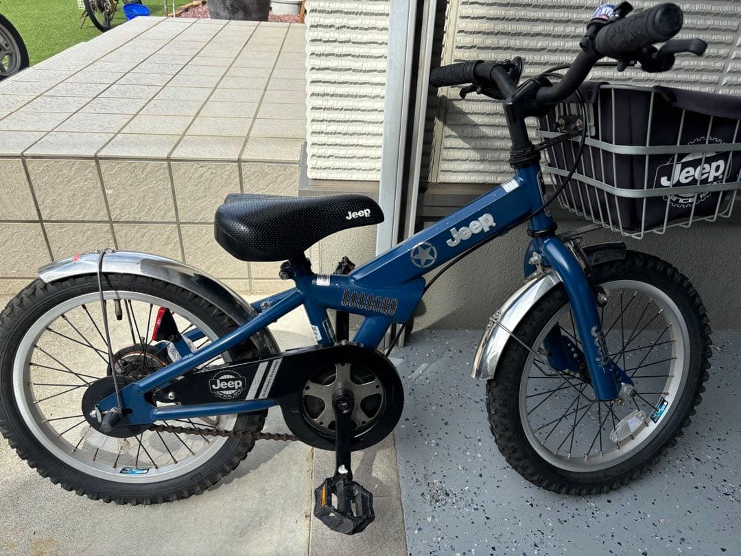 Jeep 送料込み キッズ自転車 青 バスケット付き さいたま市