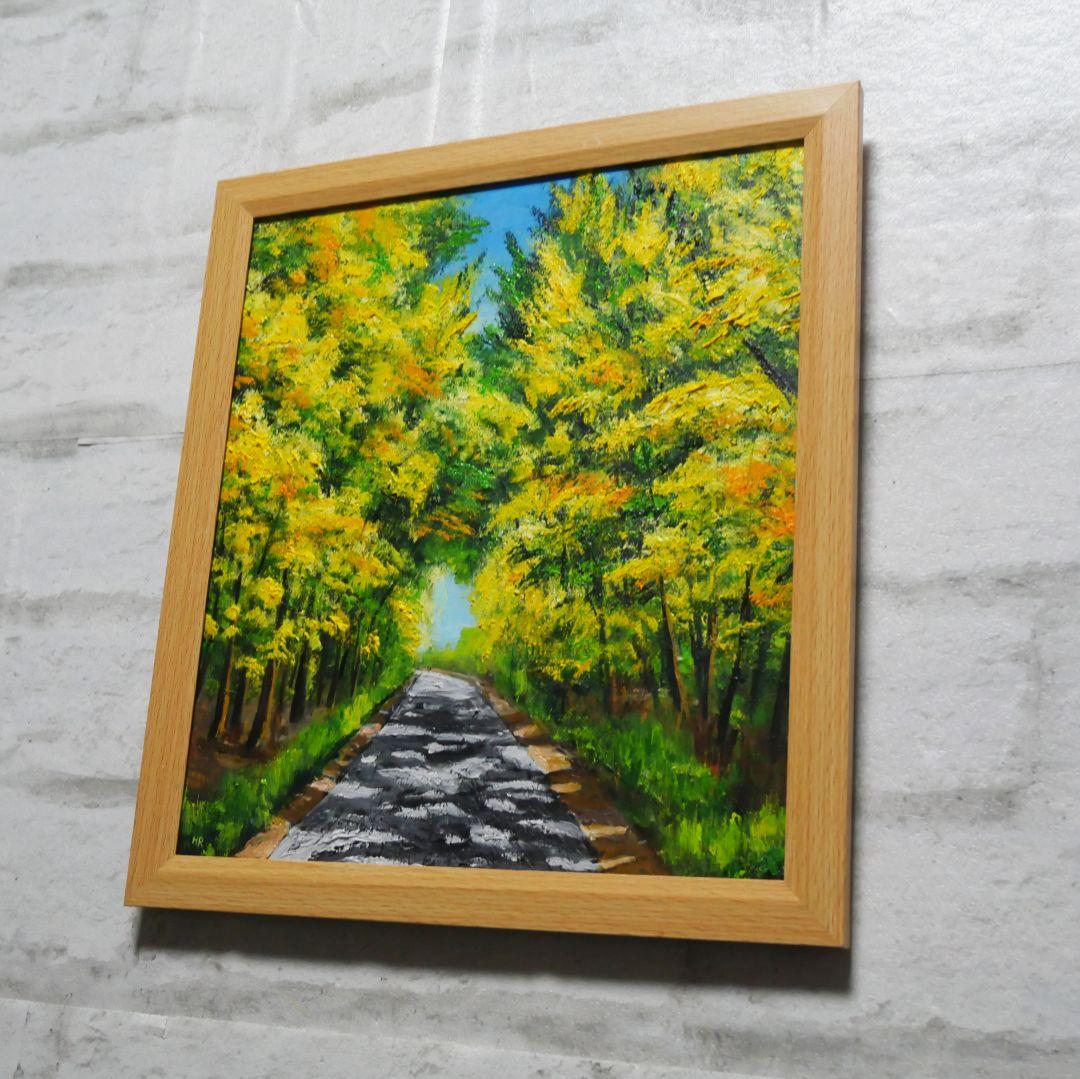 油絵 油彩 油彩画 絵 絵画【ミモザの道】