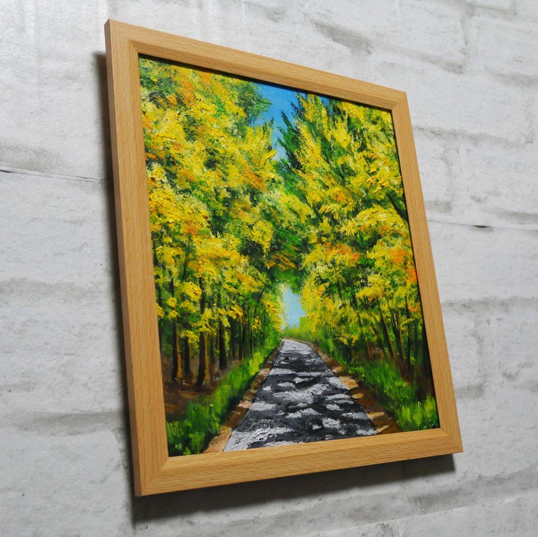 油絵 油彩 油彩画 絵 絵画【ミモザの道】