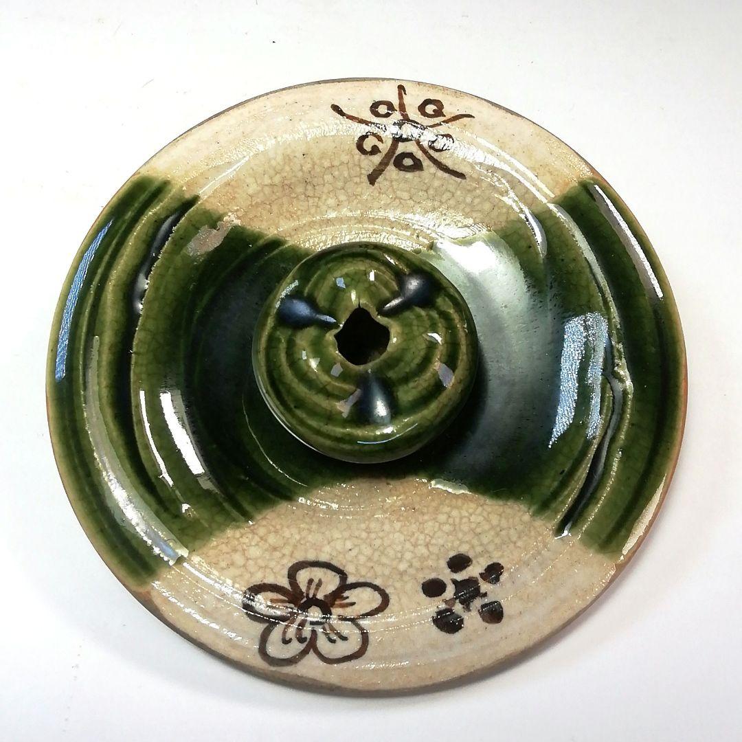 Ｓ７８３　水指　『織部釉』『山口錠鐵造』　共箱　茶道具