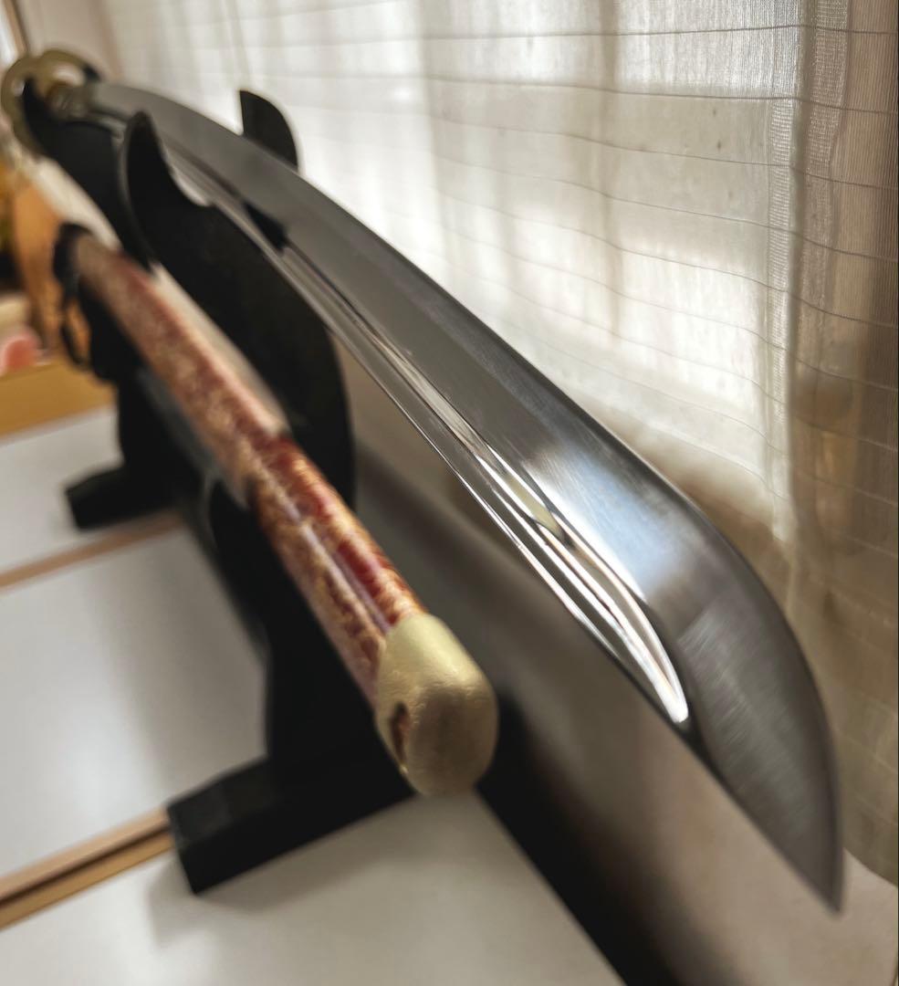 日本武具美術 模擬刀 模造刀 装飾鞘 赤金雲 大刀 豊臣秀吉刀