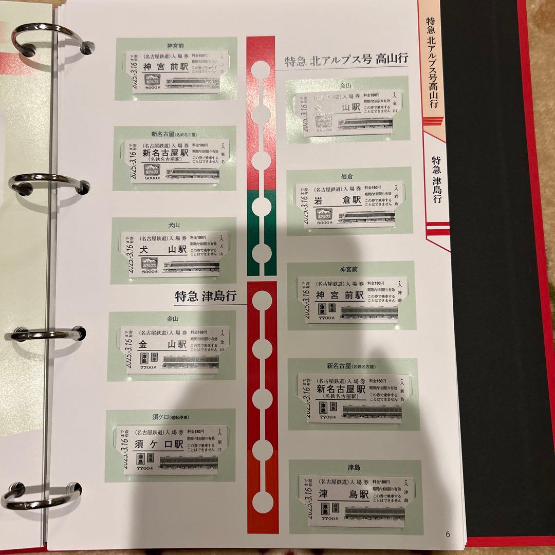 名鉄特急車両硬券入場券 コンプリートセット